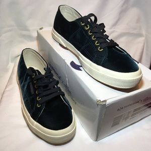 SUPERGA x Man Repeller Dark Green Velvet Sneakers